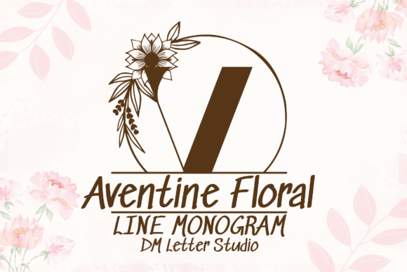 Aventine Floral Line Monogram – Refined Display Font for Digital Projects
