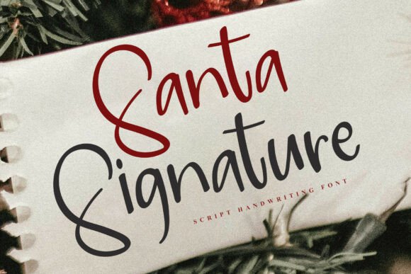 Santa Signature Font for Handmade Labels and Seasonal Designs