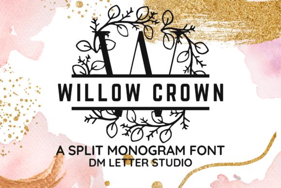 Willow Crown Split Monogram Font for Refined Branding